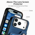 thumbnail image 6 of for iPhone 17 Pro Phone Case Wallet with Card Holder,PU Leather Flip Folio Case,RFID Blocking Ring Holder Kickstand Wrist Strap Magnetic Protective Women Men Cover,Blue,For iPhone 17 Pro, 6 of 11