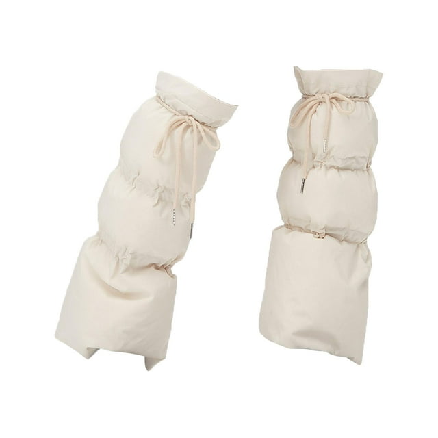 Ruiboury Jambières d'Hiver Rembourrées pour Femmes Portables pour Escalade Randonnée Rue Noir Beige Blanc 48 cm