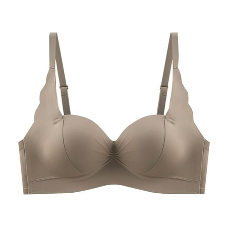 Yyeselk Seamless Bras for Women Push Up Soft Support Wireless Bras Lift Up No Underwire Bra Everyday Minimizer Bra Coffee XL