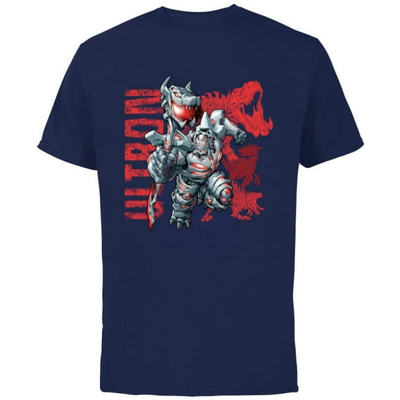 Marvel Mech Strike: Mechasaurs Avengers Ultron Primeval - Short Sleeve Cotton T-Shirt for Adults - Customized-Navy
