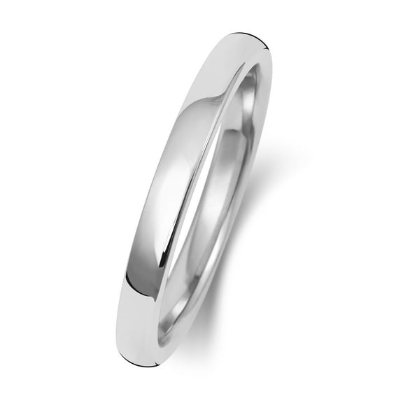Medium 18k White Gold 2mm Soft Court Comfort Men/Women Wedding Band/Ring