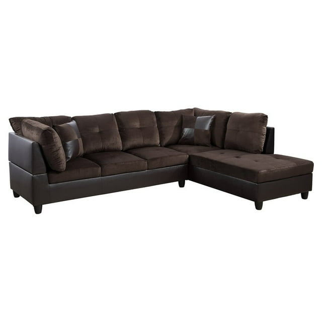 Star Home Living Corp Chris Fabric Right Facing Sectional in Chocolate