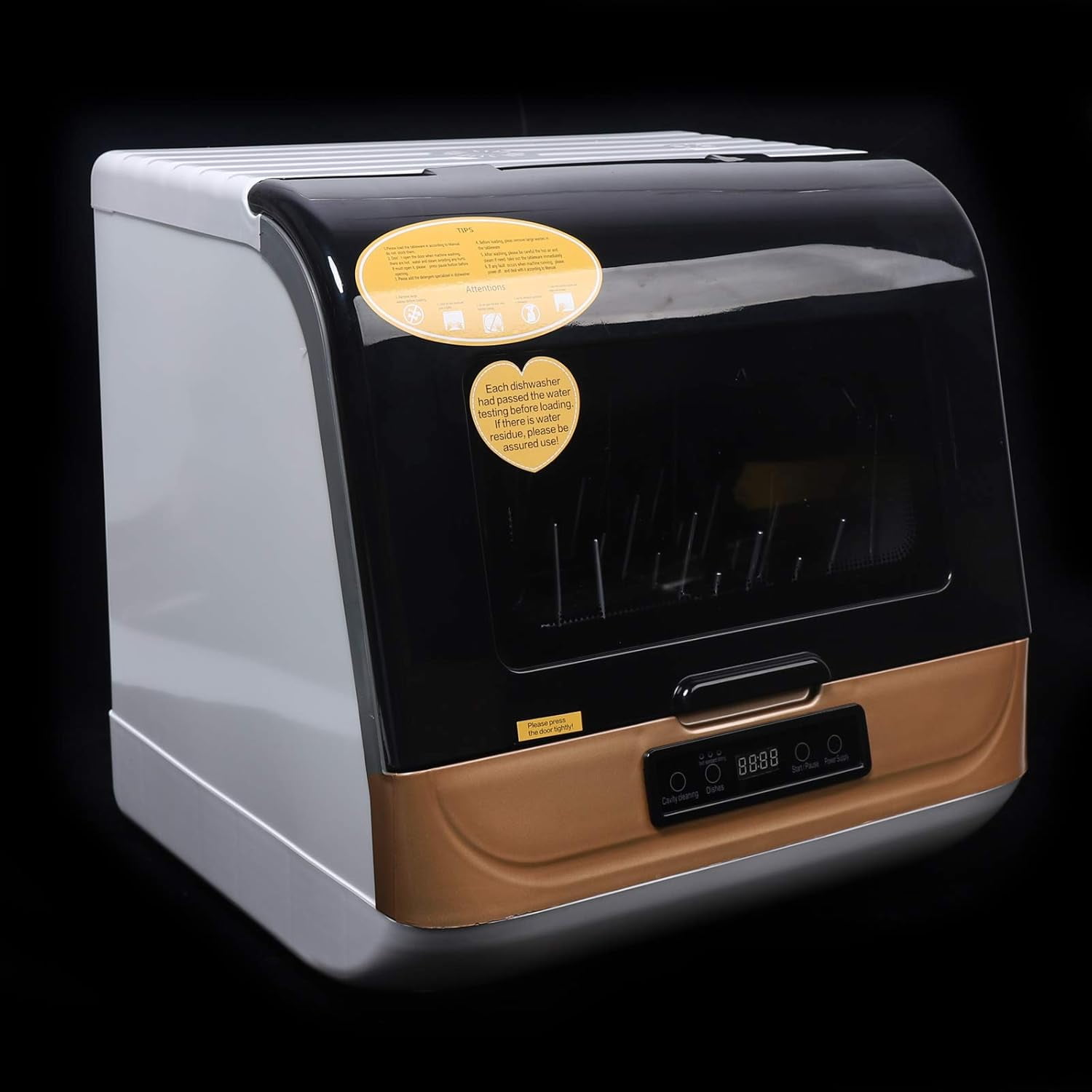 Portable Countertop Dishwasher 5L Compact Dishwashers with Built-in Water Tank&Inlet Hos 4Washing Programs Heating+Air-Dry