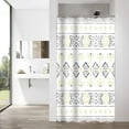thumbnail image 3 of Stall Shower Curtain 36Wx72HInch Narrow Partition Fabric Water Resistant Shower Curtain, Mustard Yellow Boho Tribal Geometric Shower Curtain Set Machine Washable for Home Bathtubs Decor, 3 of 3