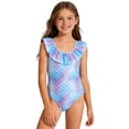thumbnail image 7 of SHenli Girls Swimsuit One Piece Size 10 Cross Ruched Front Girls Swimwear Tankini Quick Drying Color Block Girls Bathing Suit Summer Girl's Swimwear Spaghetti Strap, 7 of 7