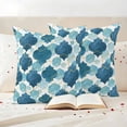 thumbnail image 3 of Blue Geometric Moroccan Outdoor Waterproof Pillow Covers, Abstract Art Blue Ombre Modern Decorative Square Throw Pillowcase Sofa Cushion Sham for Patio/Couch/Chair, 16"x16" 2 Pack, 3 of 8