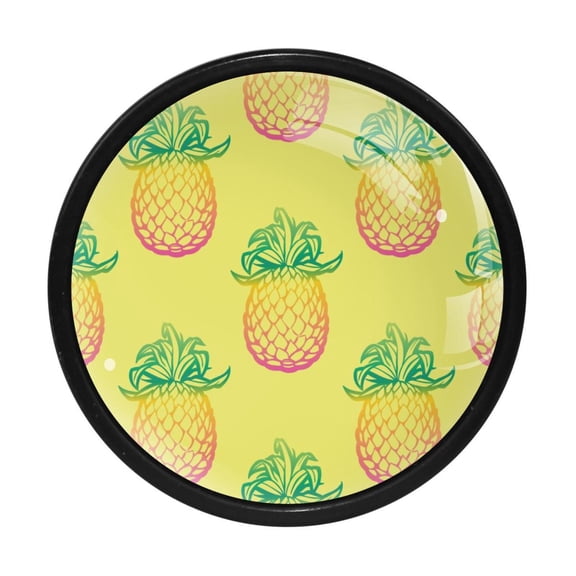 4 Pcs Pineapple Knobs for Kitchen Cabinet Cupboard Dresser Bookcase Drawer Pulls Handles Round Home Decor