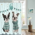 thumbnail image 3 of Fabric Shower Curtain, Pet Dogs Dressed Blue Sweater Balloon Flags Bathroom Curtain with 12 Hooks Waterproof No Bad Odor Machine Washable Bath Curtains for Bathroom, Spa Room, 72"x84", 3 of 6