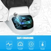 Etpark White PS5 Controller Charger, Charging Station for PlayStation 5 Controllers, Dual Charging Dock with LED Indicator