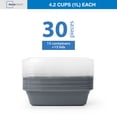 thumbnail image 3 of Mainstays 15-Pack 1-Compartment BPA-Free Plastic Meal Prep Food Storage Containers, Soothing Grey, 3 of 10