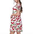 thumbnail image 2 of Easygdp Cherry_1 para Vestido Transpirable de Mujer, Vestido Suelto de Manga Corta con Pliegues y Bolsillos para el Verano, 2 of 6