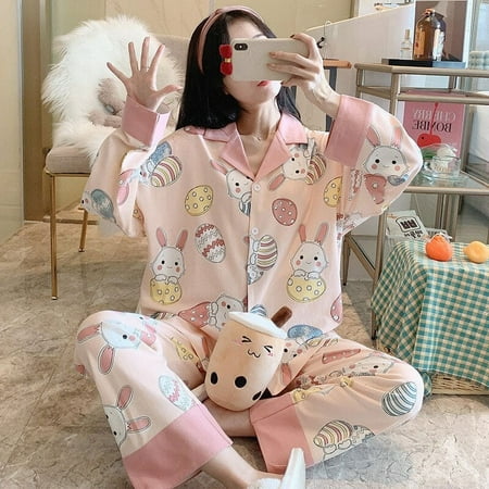 

Sanrio Kawaii Anime Hellokitty Pajamas Cinnamoroll Pachocco Autumn New Cardigan Long-Sleeved Trousers Student Home Wear Set Gift