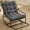 Grey, variant on Outdoor Rocking Chair with Soft Thick Cushion, Patio Rocker for Porch, Comfortable Armless Chair with Adjustable Motion, Modern Black Frame Grey Cushion for Living Room, Bedroom (Navy Blue)