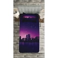 thumbnail image 3 of Ambesonne Night Quilted Bedspread Set 2 Pcs, City Skyline Urban Life, Twin Size, Indigo Pale Pink, 3 of 3