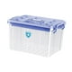 thumbnail image 4 of Caja organizadora de medicamentos, contenedor de primeros auxilios, caja para medicamentos de emergencia transparente apilable portátil, contenedor de azul, 4 of 10