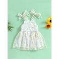 thumbnail image 4 of GXFC Toddler Girls Summer Slip Dress Kids Girls Sleeveless Off Shoulder  Daisy Princess Dress A-Lined Dress 6M-4T, 4 of 9