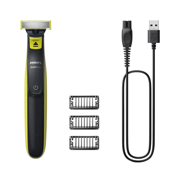 Philips OneBlade Rostro QP2724/10 – Recortadora, perfiladora y afeitadora 3‑en‑1 con 3 peines de 1/3/5 mm