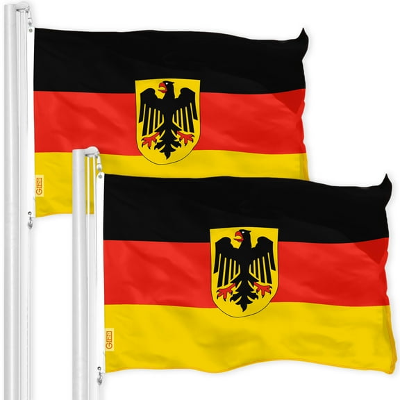 G128 2-Pack: Germany Ensign Flag 3x5 FT Printed 150D Polyester