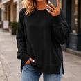 thumbnail image 5 of Womens Oversized Crewneck Sweatshirt | Soft Fleece Lined Long Sleeve Pullover, Loose Casual Fit, Workout Lounge Wear Daily Airport Outfits, 2026 Fall Winter Fashion Black L, 5 of 8