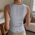 thumbnail image 5 of Xdegoge Tank Top with Built in Bra for Women Padded Seamless No Underwire Stretch Longline Bras Basic Slim Fit Ribbed Wireless Gym Running Brassiere, 5 of 6