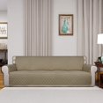 thumbnail image 2 of Housse de Sofa Matelassée Réversible 4 Places, Protecteur de Meuble Résistant à l'Eau, Housse de Canapé Lavable avec Mousse Antidérapante et Sangles Élastiques pour Enfants, Chiens, Animaux (XX Grand, Beige/Beige), 2 of 7