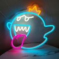thumbnail image 1 of Letrero de neón, luz de neón Led fantasma con interruptor regulable, letrero de neón para juegos para niños, sala de juegos, decoración de cumpleaños, Halloween, regalo de Navidad, 1 of 4