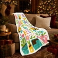 thumbnail image 3 of Bee Garden Whimsical Cartoon Bees Flowers, Festive Botanical Garden Scene, Warm Flannel Blanket for Sunroom and Reading Nook, Garden Lovers Valentine's Day Gift, Botanical Home Decor, 3 of 9