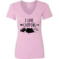 thumbnail image 3 of Inktastic I Love Camping Tent and Trees Women's V-Neck T-Shirt, 3 of 5