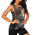 thumbnail image 2 of Fotbe Wide Eyed Cartoon Cats Blusas Sin Mangas para Mujer – Estilo Casual, Corte Suelto, Slim-Fit, Cuello Redondo Deportivo, Tops de Verano para Gimnasio y Yoga-Small, 2 of 7