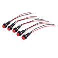 thumbnail image 1 of Unique Bargains 5pcs AC12-24V Red 2-Wires Momentary Trumpet Push Button Switch for Car, 1 of 3