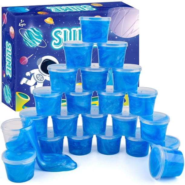 24 Paquetes de Slime Azul Galaxia WUJYLY para Niños - Suave y No Pegajoso
