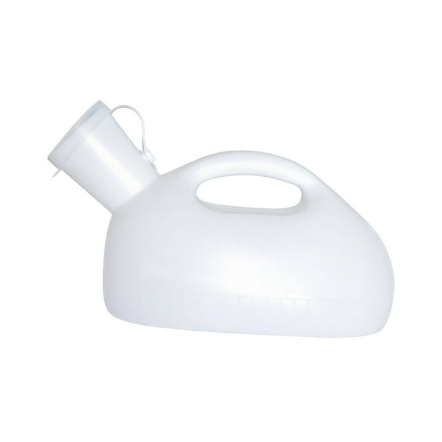 Orinal portátil para hombre, con tapa y asa, antiderrames, para orinar Blanco