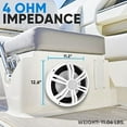 thumbnail image 5 of Pyle Slim Marine Subwoofer 500W 4 Ohm Waterproof Car Component Speaker System (White), 5 of 7
