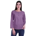 thumbnail image 1 of Moomaya Printed Button Placket Full Sleeve Top Round Neck WoMen's Casual Summer Tunic, 1 of 5