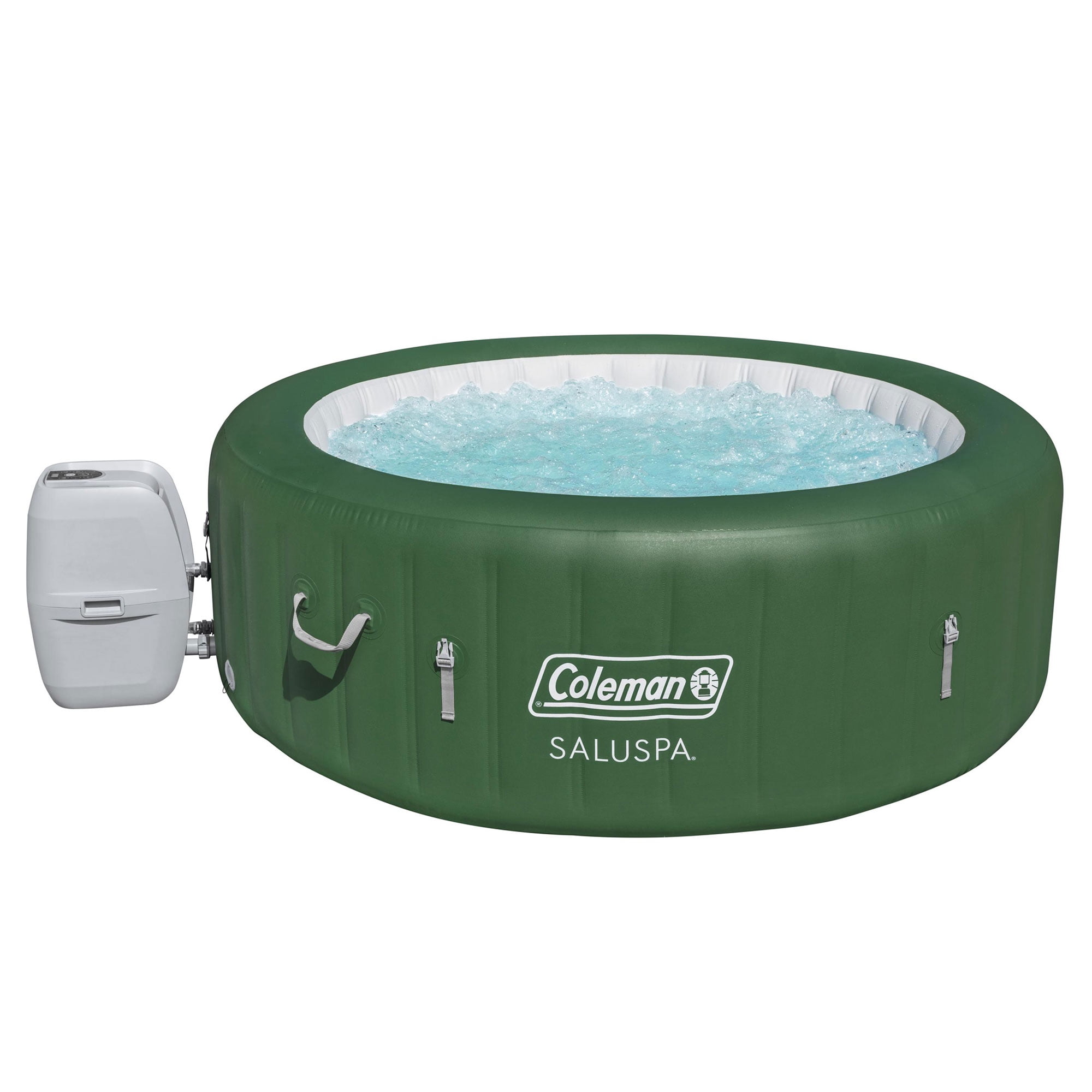 Coleman SaluSpa 6 Round Portable Inflatable Outdoor Hot Tub Spa with 140 Jets, Cover, and Green - Walmart.com
