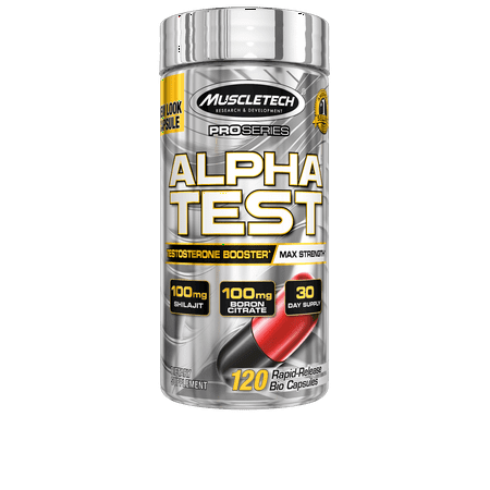 MuscleTech Pro Series Alpha Test Max-Strength Test Booster Capsules, 120