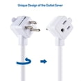 thumbnail image 3 of Cable Matters [ETL Listed] 2-Pack 2-Outlet Short Extension Cord 1 ft 13A/1625W Pigtail Extension Cord with Outlet Plug (Outlet Saver/Short Power Splitter Cord/Power Cord Splitter) in White, 3 of 6