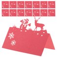 thumbnail image 1 of 50 tarjetas de mesa navideñas con diseño de reno y muñeco de nieve. Ideales para marcar los lugares de la mesa., 1 of 7
