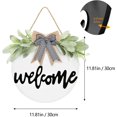 thumbnail image 2 of Morttic Welcome Sign for Front Door,Handcrafted Welcome Door Sign, 11.8 Inch Welcome Sign Wreath for Front Porch Hanging Sign Decor Farmhouse Porch Spring Welcome Sign for Wall Outside(White), 2 of 6