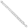 thumbnail image 2 of Men's 13.5mm Solid .925 Sterling Silver Flat Curb Chain Bracelet, 9 inches, 2 of 7
