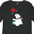 thumbnail image 4 of Inktastic Polar Bear, Bear with Scarf, Cute Bear, Snowflakes Boys or Girls Long Sleeve Toddler T-Shirt, 4 of 5