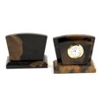 thumbnail image 1 of Bey-Berk International D017 Tiger Eye Marble with Gold Plated Accents Quartz Clock &amp; Letter Rack, 1 of 1