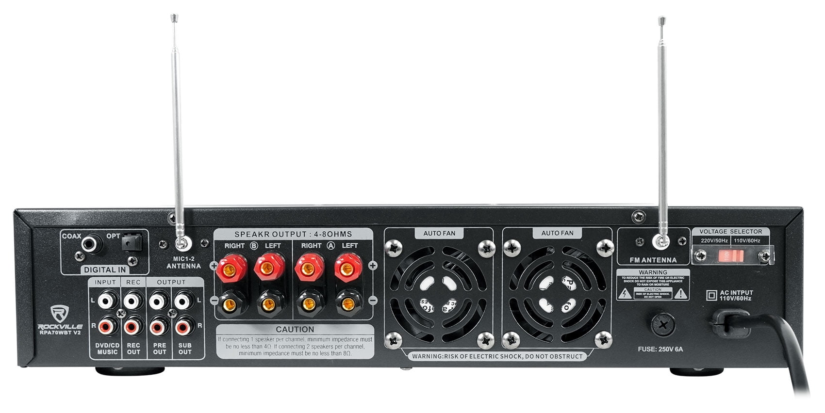 Rockville Hybrid Bluetooth Karaoke Home Theater System+(4) 4" Speakers+(2) Mics