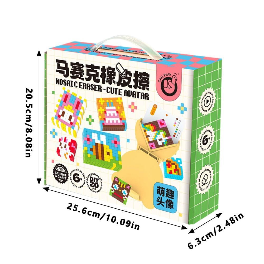 DIY Eraser Making Kit,Create Your Own Erasers Unique Patterns for Pixel Art Erasers, Complete Craft Set
