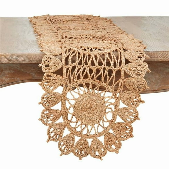 Saro Lifestyle Natural Tone Woven Jute Table Runner
