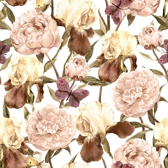MuralsPrint Camellia Rose Pink Peony Wallpaper Removable - 10'ft H x 24''inch W