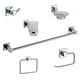 thumbnail image 1 of Juego De Baño Alfa 6 piezas Acero Inoxidable Cromado Cuadrado De Lujo, 1 of 3