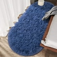 thumbnail image 2 of TWINNIS Super Fluffy Oval Area Rugs for Bedroom Living Room Nursery Room,2.6'x5.3',Navy, 2 of 7