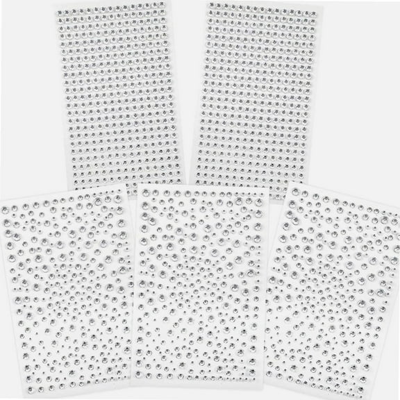 1725pcs Clear Rhinestones Stickers Self Adhesive Bling Gems Jewels Stickers, Stick on Rhinestone Strips for DIY Craft, Assorted Size