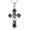 Jesus, variant on Black Cross Blessed Necklace 925 Sterling Silver Cross Flower Pendant Faith Christian Religious Jewelry Gift for Women Men Her